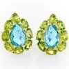 Scully & Scully 18k Peridot Cluster Blue Topaz Pear Earrings -Jewelry Shop unnamed file 312
