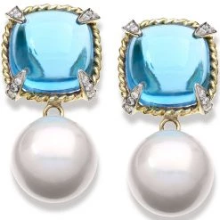 Scully & Scully 18K Swiss Blue Topaz Pearl Earrings -Jewelry Shop unnamed file 317