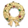 Scully & Scully 18k Gold Rubies & Emeralds Wreath Pin