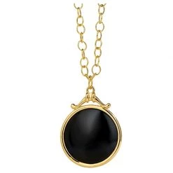 Scully & Scully 18k Gold Black Spinel Pendant