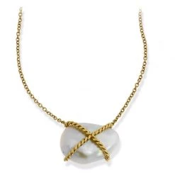 Scully & Scully 18k Yellow Gold Kiss Freshwater Pearl Necklace