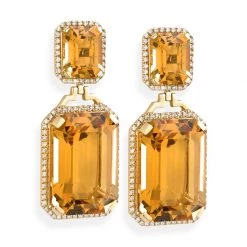 Scully & Scully Citrine Earrings With Diamonds