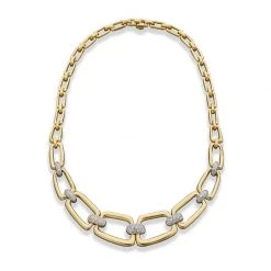 Scully & Scully 18K Yellow Gold Chain Link Necklace With Diamonds