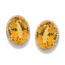 Scully & Scully Citrine And Diamond Earrings