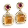 Scully & Scully 18k Gold Citrine And Rubellite Earrings, Posts Only -Jewelry Shop unnamed file 396