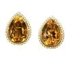 Scully & Scully 18k Gold Dark Citrine Raindrop Earrings