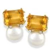 Scully & Scully Octagonal Citrine & Pearl Earrings -Jewelry Shop unnamed file 414