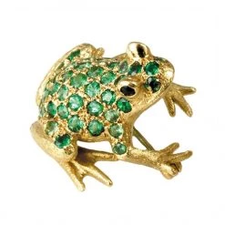 Scully & Scully 18k Gold Gemstone Frog Pin -Jewelry Shop unnamed file 427
