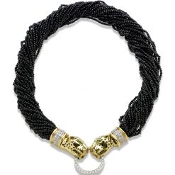 Scully & Scully 18k Gold & Spinel Cheetah Head Necklace