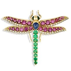Scully & Scully 18k Yellow Gold Dragonfly Pin