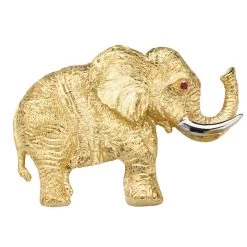 Scully & Scully 18k Yellow Gold Elephant Pin