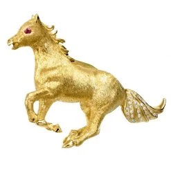 Scully & Scully 18k Yellow Gold Mustang Pin