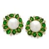 Scully & Scully Diamond And Pearl Earrings, Chrome Diopside -Jewelry Shop unnamed file 490