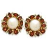 Scully & Scully Diamond And Pearl Earrings, Garnet -Jewelry Shop unnamed file 494
