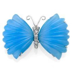 Scully & Scully 18k White Gold Butterfly Pin