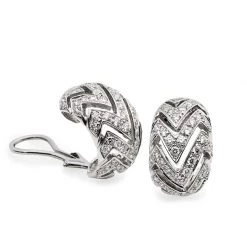 Scully & Scully 18K White Gold Diamond Cutout Earrings