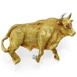 Scully & Scully 18k Yellow Gold Bull Pin