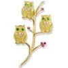 Scully & Scully 18k Gold Vertical Triple Owl Pin -Jewelry Shop unnamed file 52