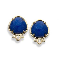 Scully & Scully 18K Lapis Lazuli & Diamond Earrings