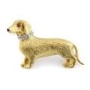 Scully & Scully Sterling Silver Dachshund With Diamond Collar Pin