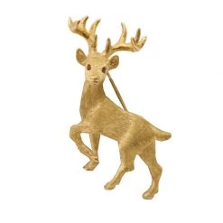 Scully & Scully 18K Yellow Gold Posing Reindeer Pin
