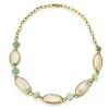 Scully & Scully 18k Gold Freshwater Pearl & Aquamarine Diamond Necklace