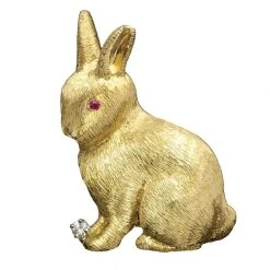 Scully & Scully 18k Yellow Gold Rabbit Pin