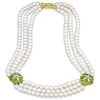 Scully & Scully 18k Yellow Gold Peridot & Pearl Necklace