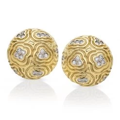 Scully & Scully 18k Gold Thumb Print Earrings