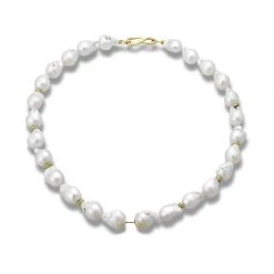 Scully & Scully 18k Gold Baroque Pearl & Shell Pendant Pin Necklace