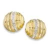 Scully & Scully 18k Yellow Gold Round Ribbed Earrings With Diamond Swirl -Jewelry Shop unnamed file 579