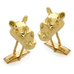 Scully & Scully 18K Yellow Gold Safari Rhino Cufflinks