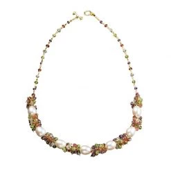Scully & Scully White Pearl And Clusters Necklace