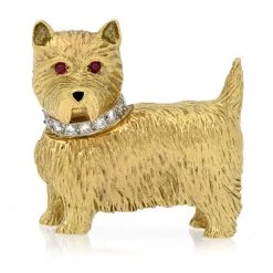 Scully & Scully 18k Gold Westie Pin