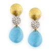 Scully & Scully 18K Hammered Gold & Aquamarine Drop Earrings -Jewelry Shop unnamed file 601