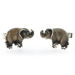 Scully & Scully Sterling Silver & Enamel Elephant Cufflinks