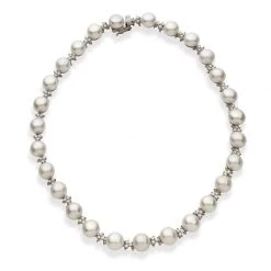 Scully & Scully 18K White Gold Necklace With Pearls And Diamonds