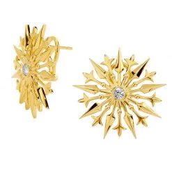Scully & Scully 18k Gold Star Diamond Earrings