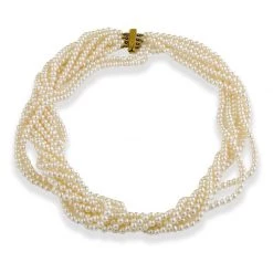 Scully & Scully 18K Gold Clasp Pearl Necklace