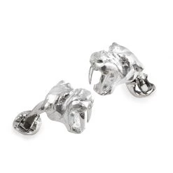 Scully & Scully Sterling Silver Saber Tooth Tiger Cufflinks
