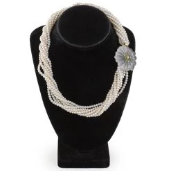 Scully & Scully Pearl, Period & Diamond Frosted Crystal Flower Necklace