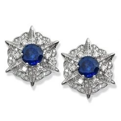 Scully & Scully 18k White Gold Kyanite & Diamond Compass Earrings