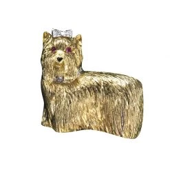 Scully & Scully 18k Yellow Gold Yorkie Pin