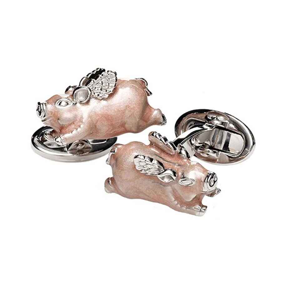 Scully & Scully Sterling Silver & Enamel When Pigs Fly Cufflinks 3 Scully & Scully Sterling Silver & Enamel When Pigs Fly Cufflinks