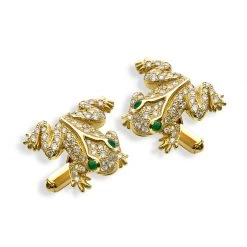 Scully & Scully 18k Diamond Frog Cufflinks