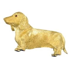 Scully & Scully 18k Yellow Gold Long Haired Dachshund Pin