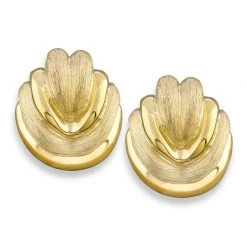 Scully & Scully 18k Yellow Gold Textured Bun Earrings