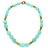 Scully & Scully 18k Gold Chalcedony & Faceted Peridot Necklace