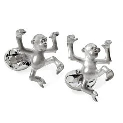Deakin & Francis Sterling Silver Dancing Monkey Tom Cufflinks