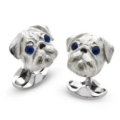 Scully & Scully Sterling Silver Pug Cufflinks